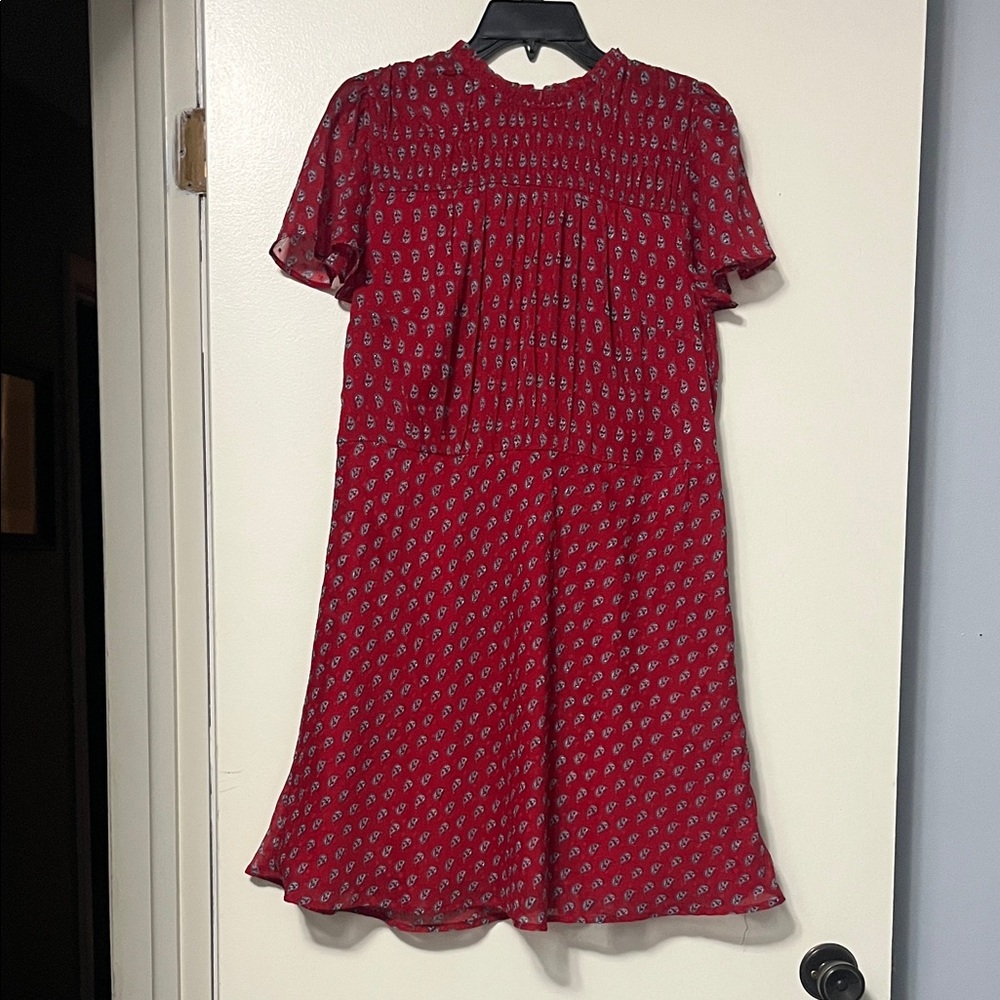 LOFT Red and Blue Mini Dress